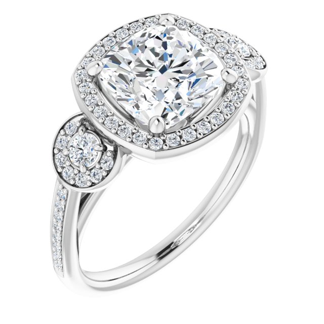 18K White Engagement Ring Mounting