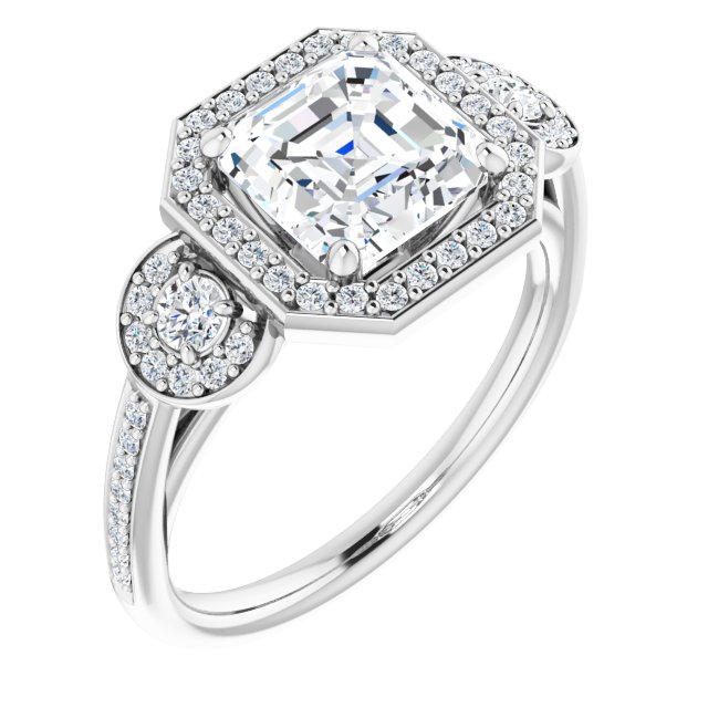 18K White Engagement Ring Mounting