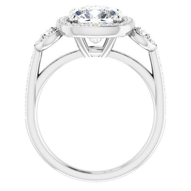 18K White Engagement Ring Mounting