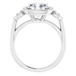 18K White Engagement Ring Mounting