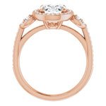 14K Rose Engagement Ring Mounting