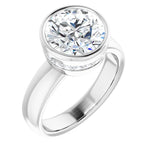 18K White Engagement Ring Mounting