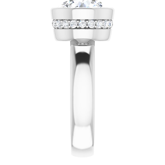 18K White Engagement Ring Mounting