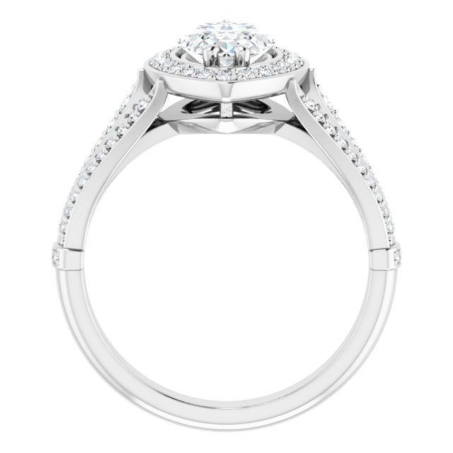 18K White Engagement Ring Mounting