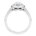 18K White Engagement Ring Mounting