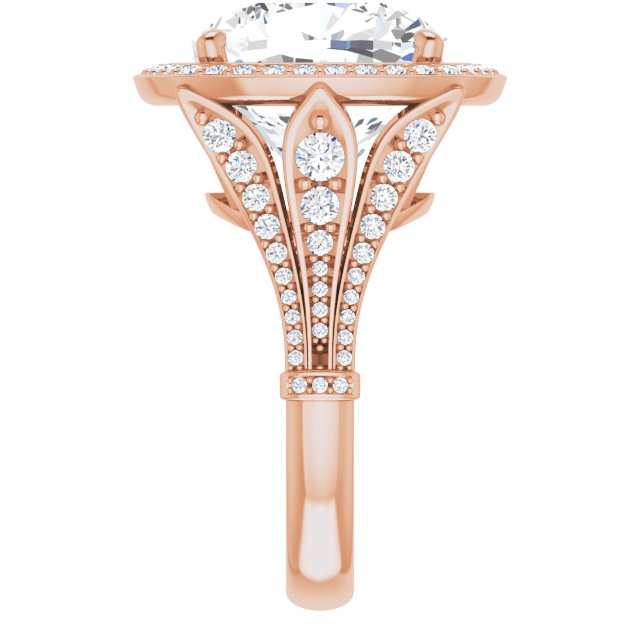 14K Rose Engagement Ring Mounting