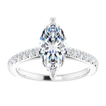 18K White Engagement Ring Mounting