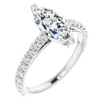 18K White Engagement Ring Mounting