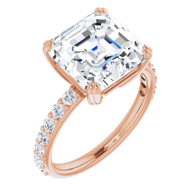 18K Rose Engagement Ring Mounting