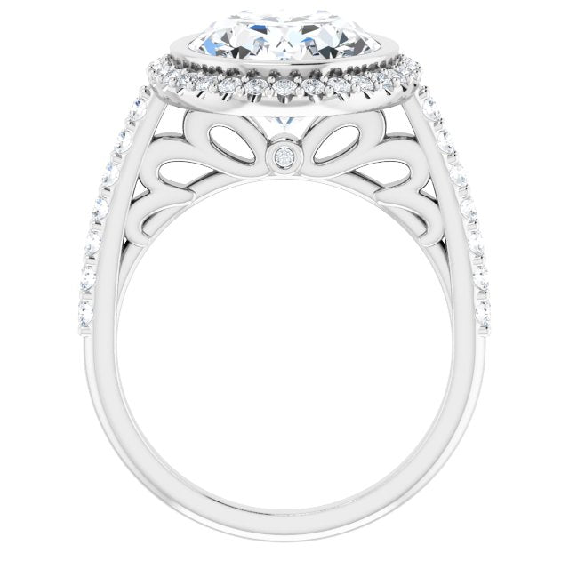 18K White Engagement Ring Mounting