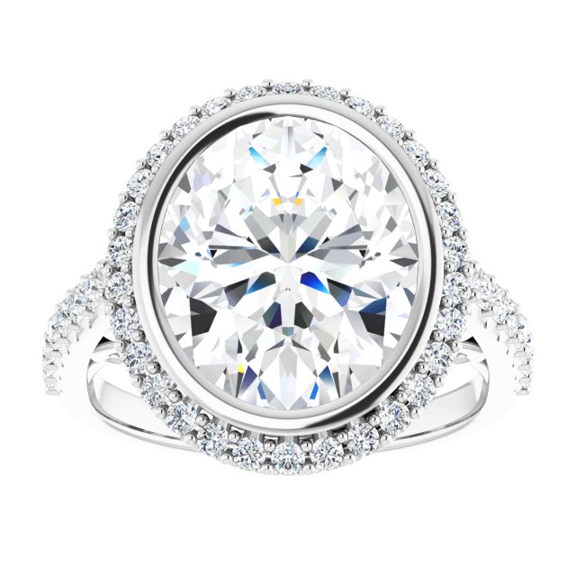 18K White Engagement Ring Mounting