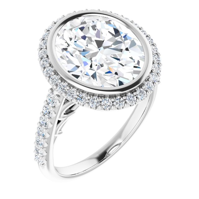 18K White Engagement Ring Mounting