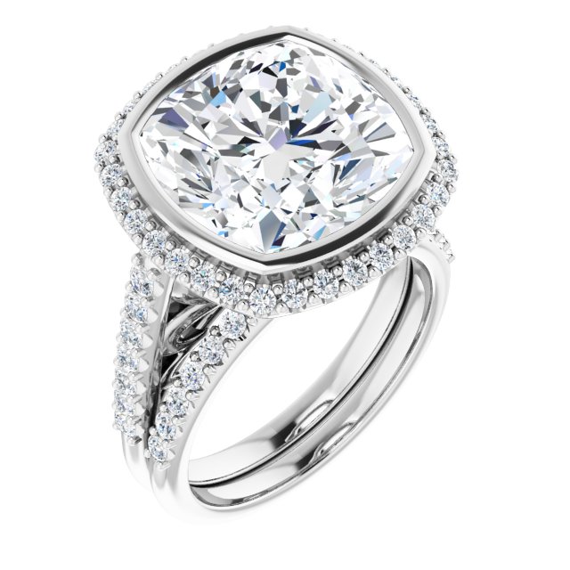 18K White Engagement Ring Mounting