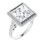 14K White Engagement Ring Mounting