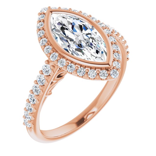 18K Rose Engagement Ring Mounting