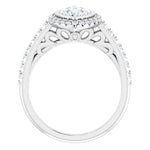 14K White Engagement Ring Mounting