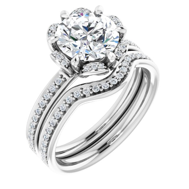 18K White Engagement Ring Mounting