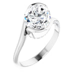 14K White Engagement Ring Mounting