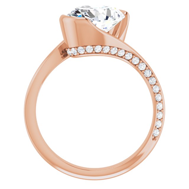 14K Rose Engagement Ring Mounting