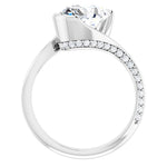 14K White Engagement Ring Mounting