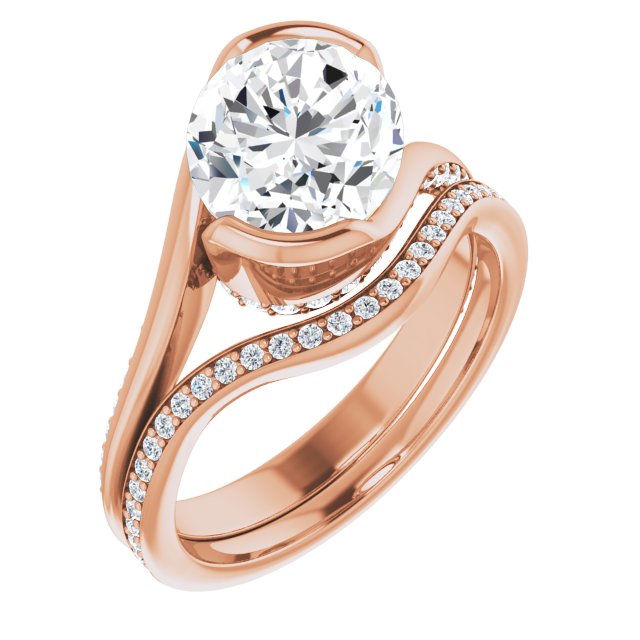 14K Rose Engagement Ring Mounting