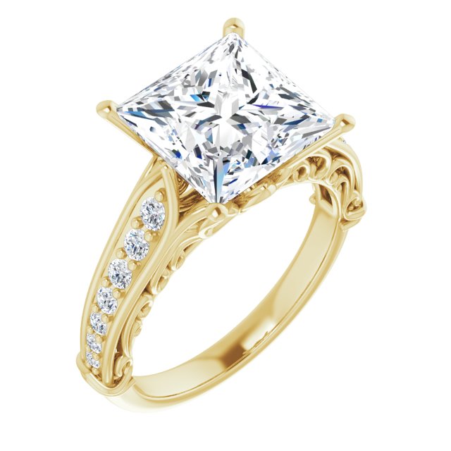 18K Yellow Engagement Ring Mounting