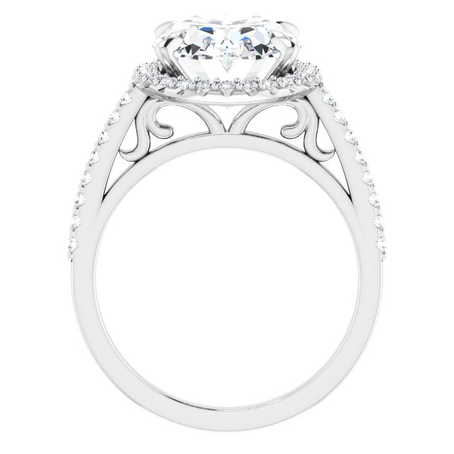 18K White Engagement Ring Mounting