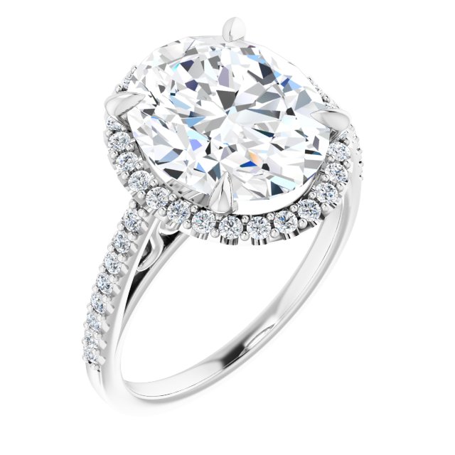 18K White Engagement Ring Mounting