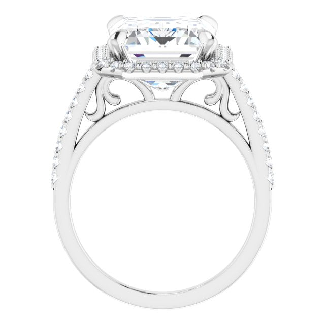 14K White Engagement Ring Mounting