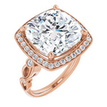 14K Rose Engagement Ring Mounting