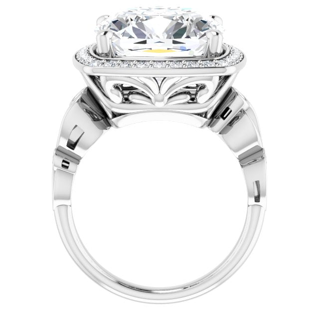 14K White Engagement Ring Mounting