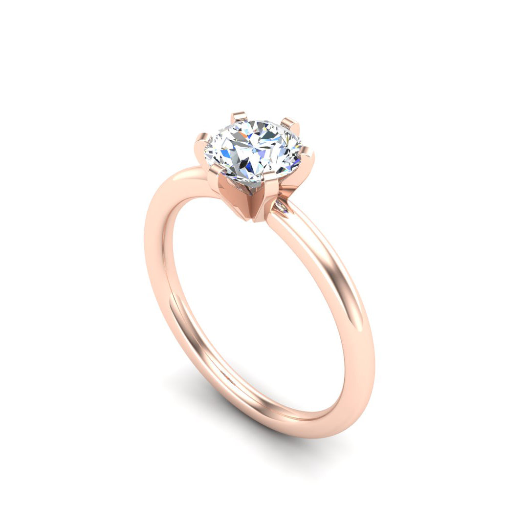 Ilana 6 Prong Solitaire Engagement Ring - The Diamond Club