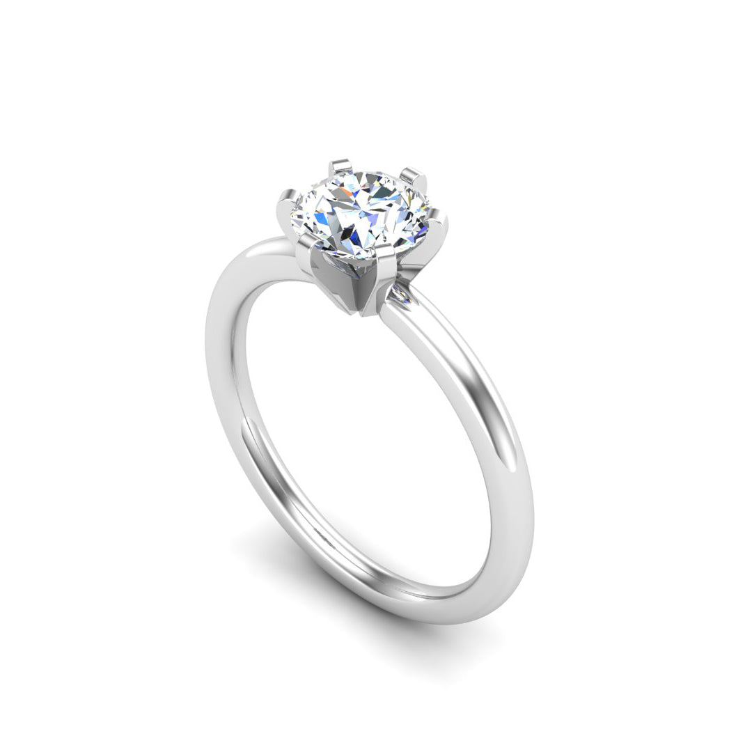 Ilana 6 Prong Solitaire Engagement Ring - The Diamond Club