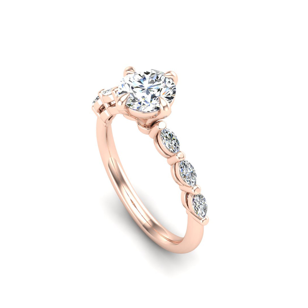 Aubrey Marquise band engagement ring