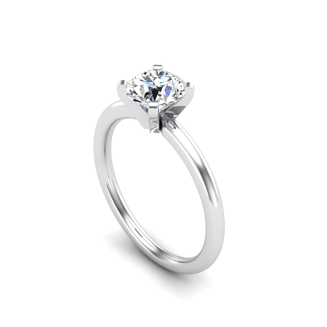 Leah 4 Prong Solitaire Engagement Ring - The Diamond Club