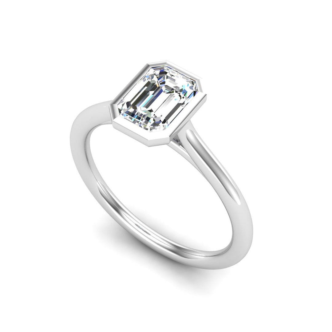 Emery Bezel Solitaire engagement Ring - The Diamond Club
