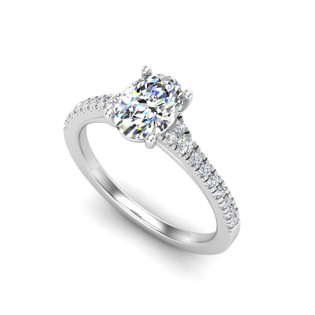 Camila Split Pave Cathedral Engagement Ring