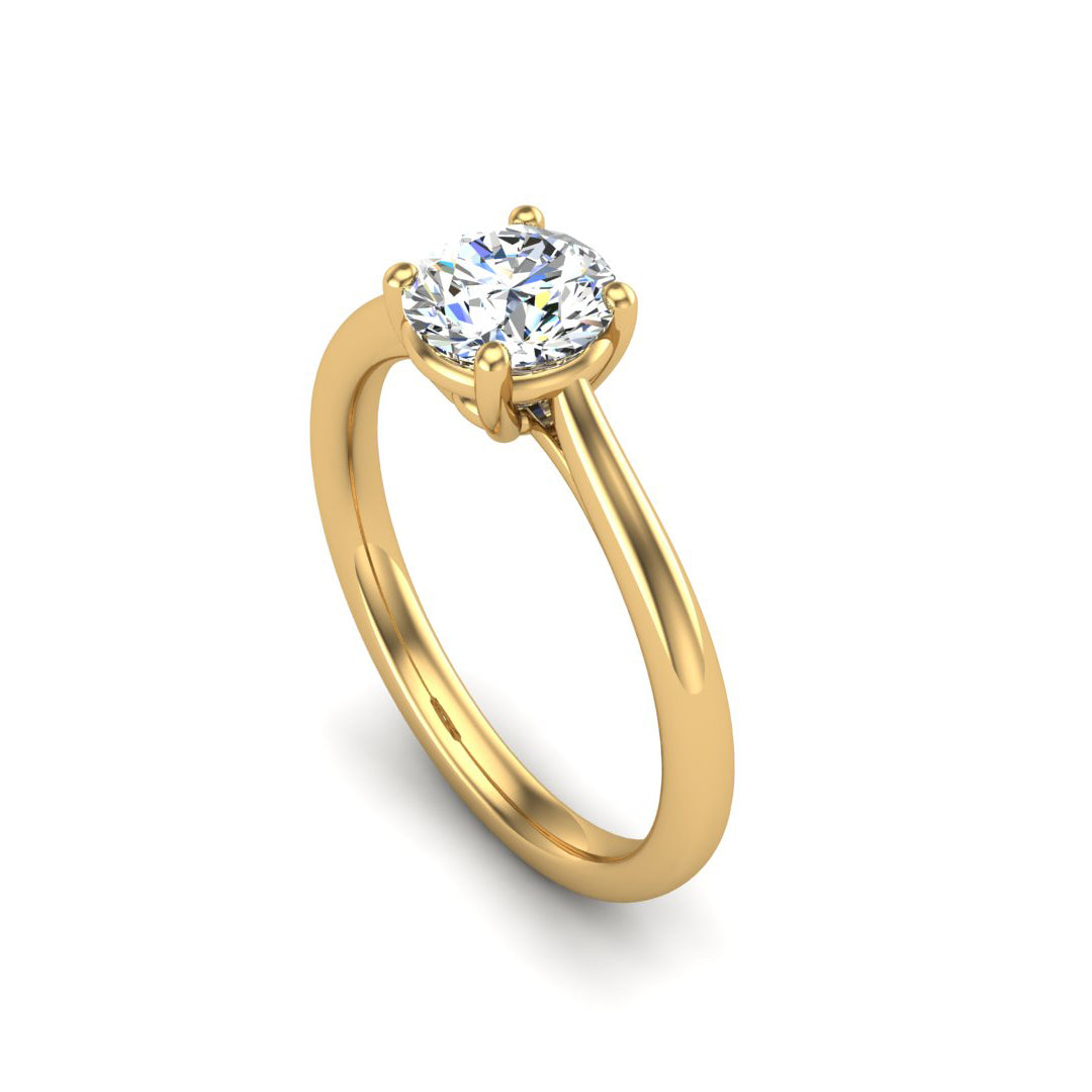 Lucy 4 Prong Solitaire with pinched shank - The Diamond Club